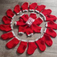 Adventskalender Söckchen * gehäkelt * 24 Socken * rot * Weihnachtskalender *  Weihnachtsrot Bild 1