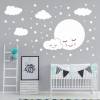 162 Wandtattoo Vollmond mit Wolken und Sternen weiß - in 6 Größen - Babyzimmer Kinderzimmer Wanddeko Wandbild Junge Mädchen Bild 3