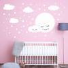 162 Wandtattoo Vollmond mit Wolken und Sternen weiß - in 6 Größen - Babyzimmer Kinderzimmer Wanddeko Wandbild Junge Mädchen Bild 4