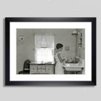 Art Deco, In der Küche, Kunstdruck Poster gerahmt 39 x 29 cm, Schwarz weiß Fotografie, gerahmte Bilder, Vintage Art, Fineartprint Bild 1
