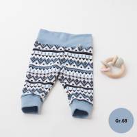 Baby Pumphose blau weiß, Kinderhose weicher Jersey, Babyhose blau weiß gestreift, Jersey-Kinderhose Gr.62 und 68 Bild 2