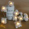 Lichterkette Rosen aus Papier in weiß, Weihnachtsdeko, Weihnachtsgeschenk für Frauen Bild 4