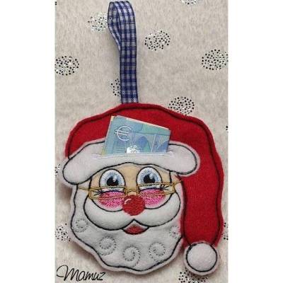 Die besondere Geschenkidee,  ITH Anhänger, Weihnachtsmann, zum befüllen mit süßen Kleinigkeiten, 10 x 10