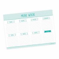 Wochenplaner mint - A5 Block 50 Blatt Papier Notizblock Wochenkalender Planer Schreibtisch Organisieren Punkte Bild 1