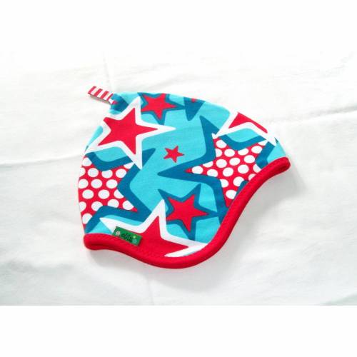 Coole Wende-Zipfelmütze STERNE/RINGEL - KU 52/54 - Einzelstück!