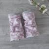 Armstulpen zum wenden für Damen und Kinder aus Jersey in rosa mit Muster, kombiniert mit Unijresey in grau meliert Bild 6