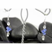 Ohrringe safirblau / kristallklar - funkelnde Kristalle - Ohrschmuck nicht nur für die Braut Bild 1