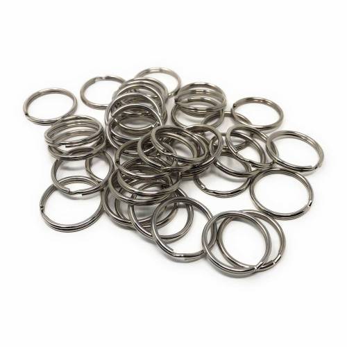 40 Stk. Schlüsselring Spaltring Stahl vernickelt 30 mm - 0,14 €/Stück