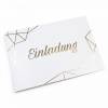 5 Klapp-Einladungskarten Linien Gold inkl. 5 weißen Briefumschlägen - Hochzeit Geburtstag Konfirmation Jubiläum Bild 4