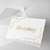 5 Klapp-Einladungskarten Linien Gold inkl. 5 weißen Briefumschlägen - Hochzeit Geburtstag Konfirmation Jubiläum Bild 5