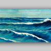 Blue Waves - Japanische Kunst - Leinwand Bild - Giclee - Kunstdruck - Abstrakt - Wandbild - Panorama Format Bild 2
