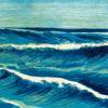 Blue Waves - Japanische Kunst - Leinwand Bild - Giclee - Kunstdruck - Abstrakt - Wandbild - Panorama Format Bild 3