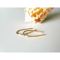Kleine gehämmerte Ohrringe Gold filled, 2 cm, offene Creolen gehämmert, minimalistischer Schmuck Bild 1