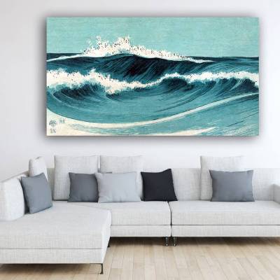 Grosses Wandbild Dancing Waves, Japanische Kunst Abstrakt Meer Wellen maritim Holzschnitt 1900 Leinwanddruck