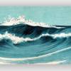 Leinwandbild Dancing Waves, Japanische Kunst Abstrakt Meer Wellen Blau Türkis, Weiß, maritim Holzschnitt um 1900 Bild 2