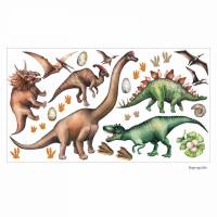 167 Wandtattoo Dinosaurier T-Rex, Triceratops, Stegosaurus - in 6 Größen - Kinderzimmer Wanddeko Wandbild Junge Bild 1