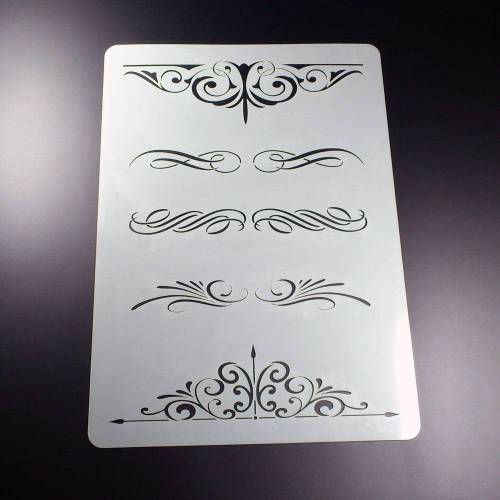 Schablone Ornamente Florale Ranken Typografie - BO24