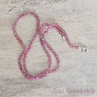 Zarte Edelsteinkette aus rosa Turmalin, einzeln von Hand geknotet Bild 1