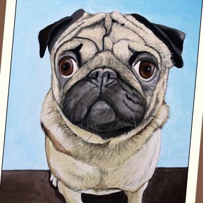 Postkarte "Mops OSKAR"