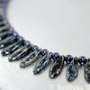 Statementkette in dunkelblau mit Verlängerung - interessante Kette mit tollen langen Glasperlen - Halskette geschenkfertig! Bild 4