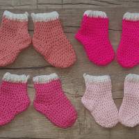 Adventskalender Söckchen * gehäkelt * 24 Socken * pink * Weihnachtskalender * Bild 2