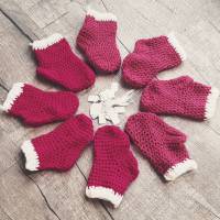 Adventskalender Söckchen * gehäkelt * 24 Socken * pink * Weihnachtskalender * Bild 3