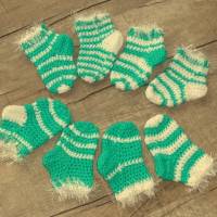Adventskalender Söckchen * gehäkelt * 24 Socken * grün weiß * Weihnachtskalender * Fußball * Bild 4
