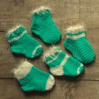 Adventskalender Söckchen * gehäkelt * 24 Socken * grün weiß * Weihnachtskalender * Fußball * Bild 6