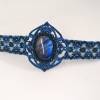 Makramee Armband mit tief blauem Labradorit in Classic Blue Bild 7