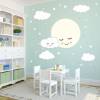 135 Wandtattoo Vollmond mit Wolken und Sternen grau weiß - in 6 vers. Größen - süße Baby Kinderzimmer Wanddeko Aufkleber Sticker Bild 3