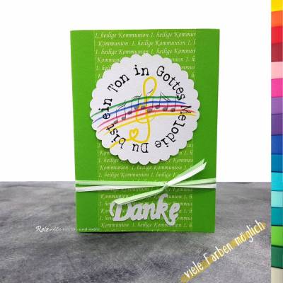 Danksagungskarte Kommunion - Du bist ein Ton in Gottes Melodie