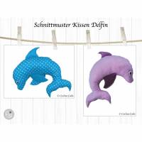 EBook Kissen Delfin, Schnittmuster im A4 Format zum Ausdrucken, inkl. Anleitung und Plottderatei Bild 1