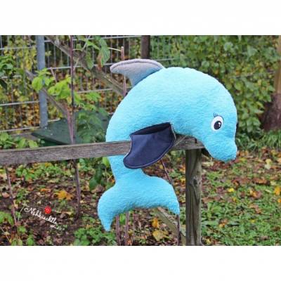 EBook Kissen Delfin, Schnittmuster im A4 Format zum Ausdrucken, inkl. Anleitung und Plottderatei