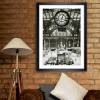 New York, Uhr Penn Station, Kunstdruck gerahmt 39 x 54 cm, gerahmte  Bilder, Vintage Style, Schwarz weiß Fotografie, Architektur, Bahnhof Bild 4