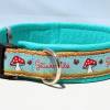 Hundehalsband »Glückspilz blau/d.beige« mit echtem Leder unterlegt aus der Halsbandmanufaktur von dogs & paw Bild 2