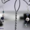 Luftig, filigrane Ohrringe dunkelblau & weiß, versilberte Perle - weiße Perlen und blaue Kristalle, Ohrhänger sportlich elegant, zauberhaft schön Bild 2