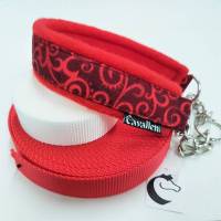Hundehalsband "Wirbelwind Rot" ~ Größe 50 cm mit Zugstopp. Halsbandmanufaktur Cavalletti-4Dogs Bild 1