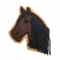 Aufnäher "Pferd braun mit schwarzer Mähne", 11 cm hoch & 10 cm breit Bild 1