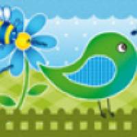ECO Kinderbordüre: Bunte Vögelchen mit Bienchen - 15 cm Höhe Bild 9