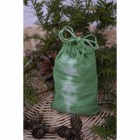 Säckchen Sack Beutel Tasche Täschchen Geschenkverpackung mit Schleife Kordel grün Batik handgefärbt für Gutschein Schmuck Geld Geschenke Bild 1