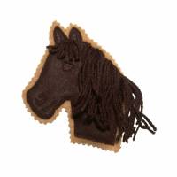 Aufnäher "Pferd braun mit brauner Mähne", 11 cm hoch & 10 cm breit Bild 2