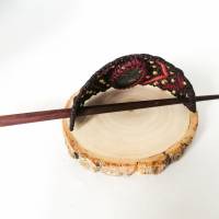 Makramee-Haarspange mit Turitella-Achat und Holz-Stab Bild 9