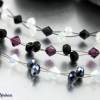 Wunderschöne elegante Kette, lila & schwarz - zauberhafte Kristalle und funkelnde Glasrondelle - Halskette amethyst / schwarz Bild 4