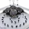 Wunderschöne elegante Kette, lila & schwarz - zauberhafte Kristalle und funkelnde Glasrondelle - Halskette amethyst / schwarz Bild 5