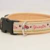 Hundehalsband »Glückspilz beige« mit echtem Leder unterlegt aus der Halsbandmanufaktur von dogs & paw Bild 2