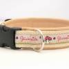 Hundehalsband »Glückspilz beige« mit echtem Leder unterlegt aus der Halsbandmanufaktur von dogs & paw Bild 4