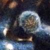 Handgefilzte Zierknöpfe in Blau mit weißen Punkten, zylindrisch, gelocht Bild 2