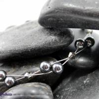 Luftig, filigranes Armband grau / dunkelgrau, Perlen und Bicone, Armband auf Handgelenksumfang - schöner Armschmuck Bild 1