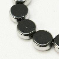 10  GlasPerlen ,10mm, Perlen, Schmuckperlen, eingefasst, schwarz, silber, 297 Bild 1