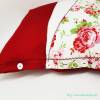 Kissenbezug mit Rosen, 40x40 cm, Rosen rot und weiß, Kissenhülle mit Rosenmuster, Unikat, Bild 4